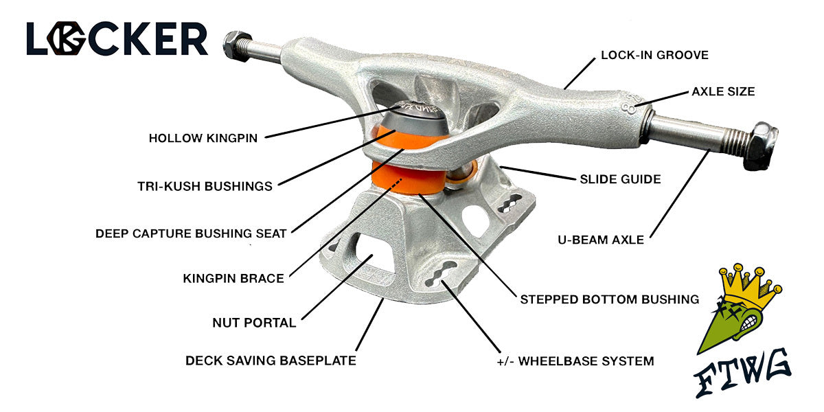 GRIND KING LOCKER TRUCKS SILVER - The Drive Skateboard Shop