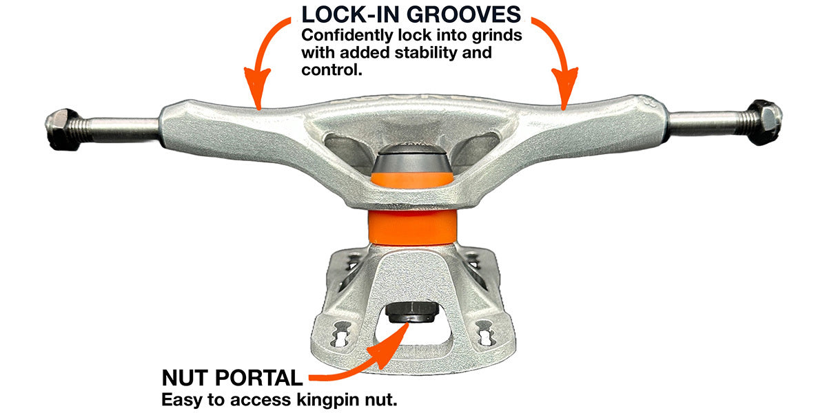 GRIND KING LOCKER TRUCKS SILVER - The Drive Skateboard Shop