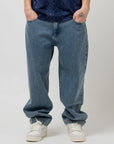 LOVIAH OG BAGGY 5 POCKET DENIM PANTS INDIGO MEDIUM ACID WASH
