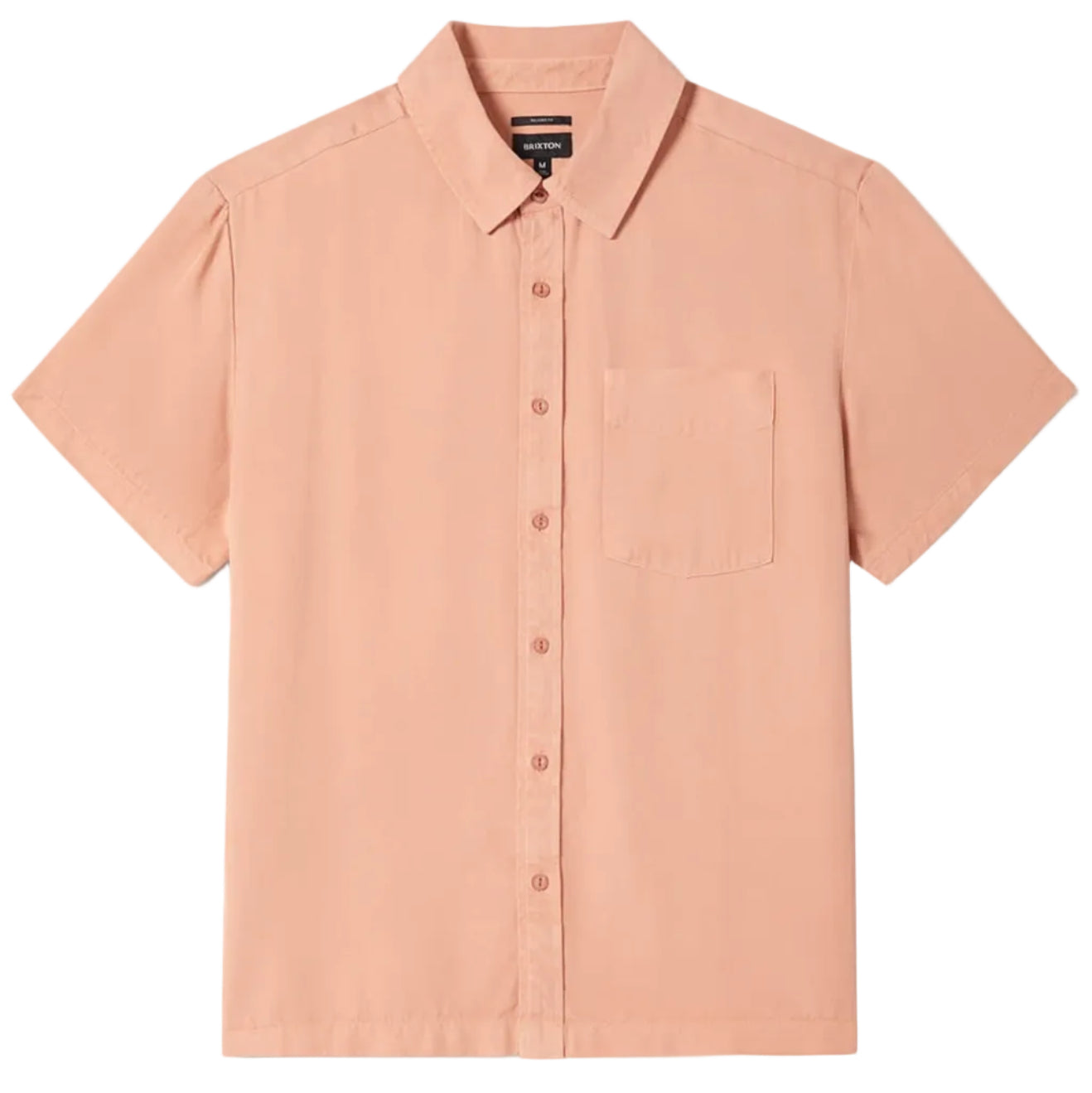 BRIXTON COOLING COMFORT S/S WOVEN BUTTON UP SILVER PINK