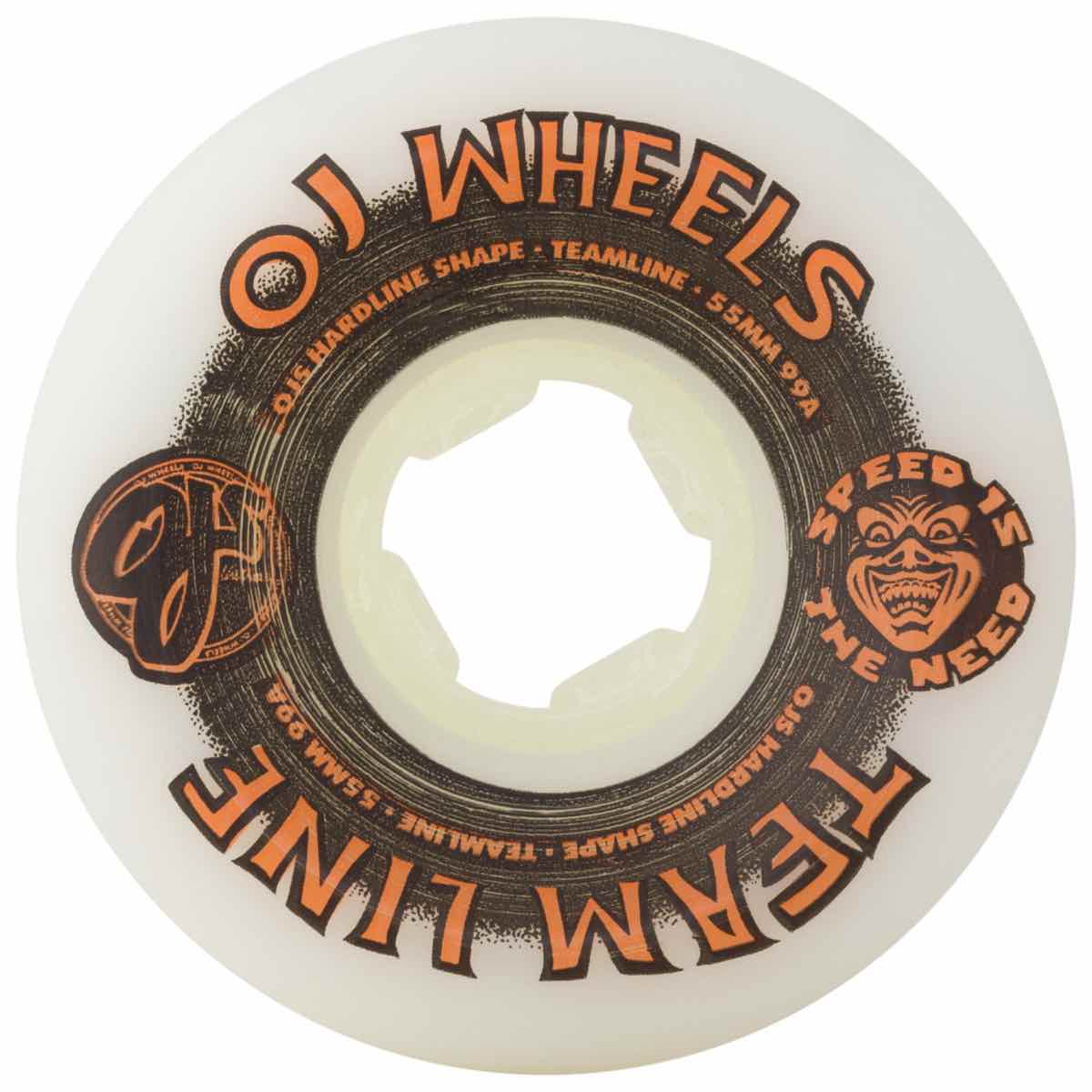 OJ WHEELS TEAM LINE BLACK/ORANGE 99A (55MM)
