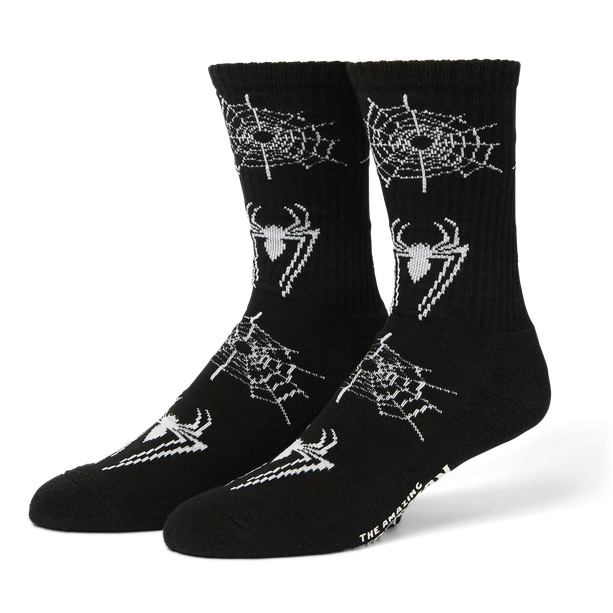 HUF X SPIDERMAN CREW SOCK BLACK