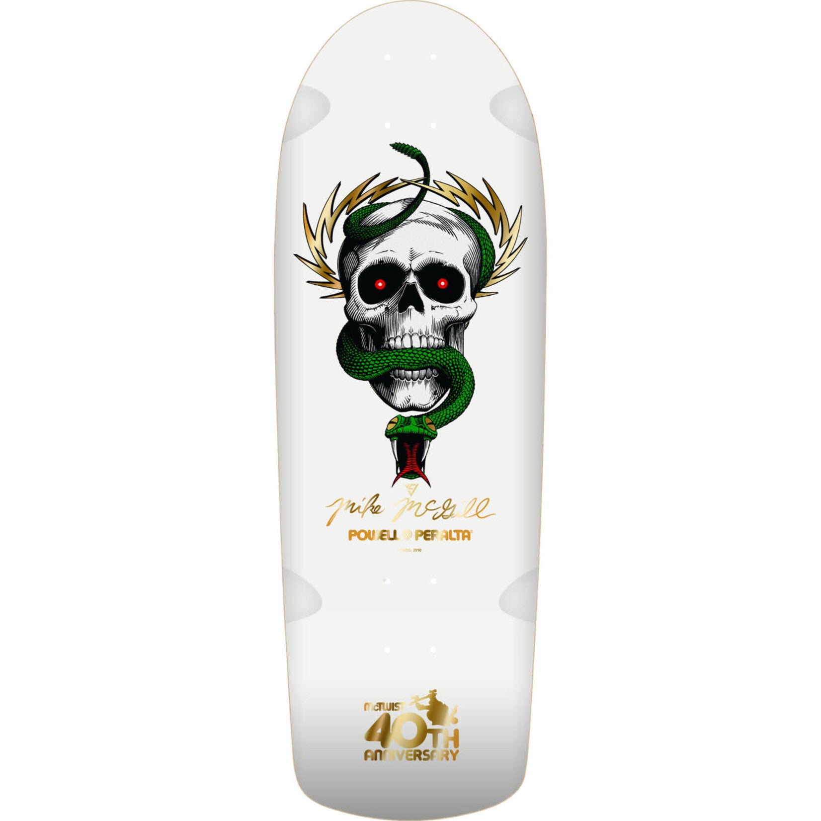 POWELL-PERALTA RE-ISSUE DECK OG MCGILL SKULL & SNAKE 40 YEAR ANNIVERSARY WHITE (10")