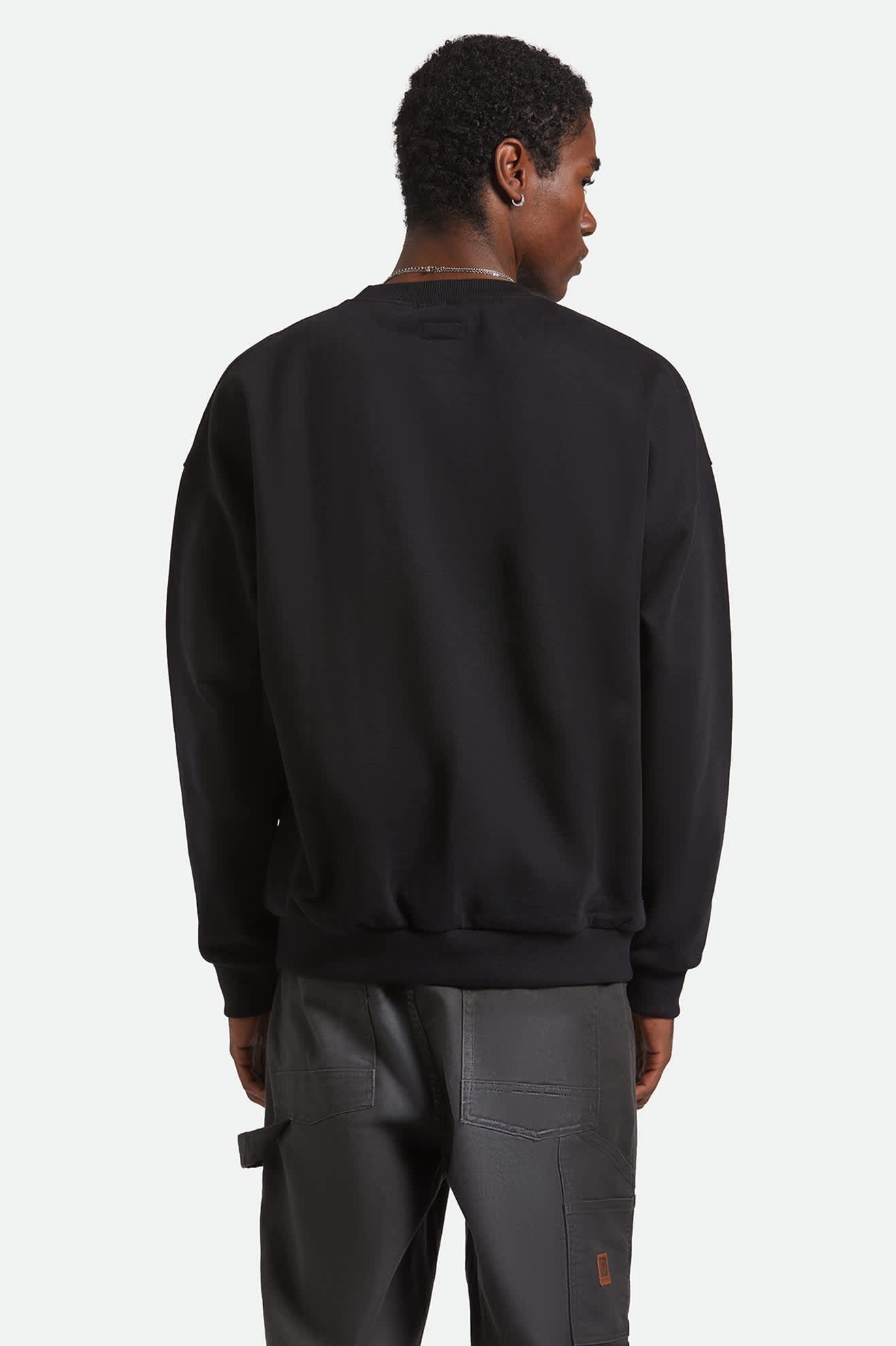 BRIXTON EMBROIDERED HEAVY WEIGHT CREW BLACK