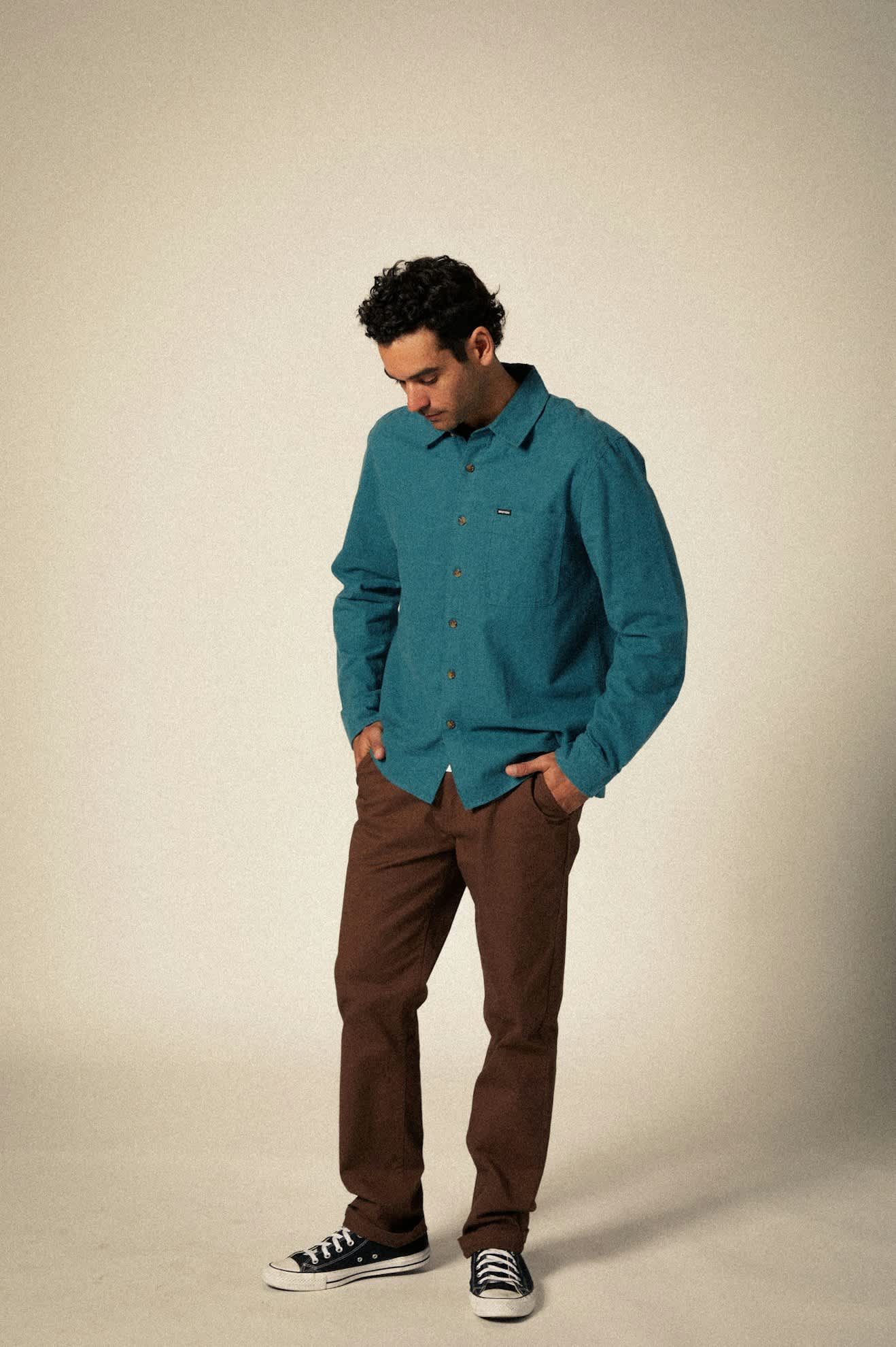 BRIXTON HASTING KAPOK FLANNEL HEATHER AQUATIC - The Drive Skateboard Shop