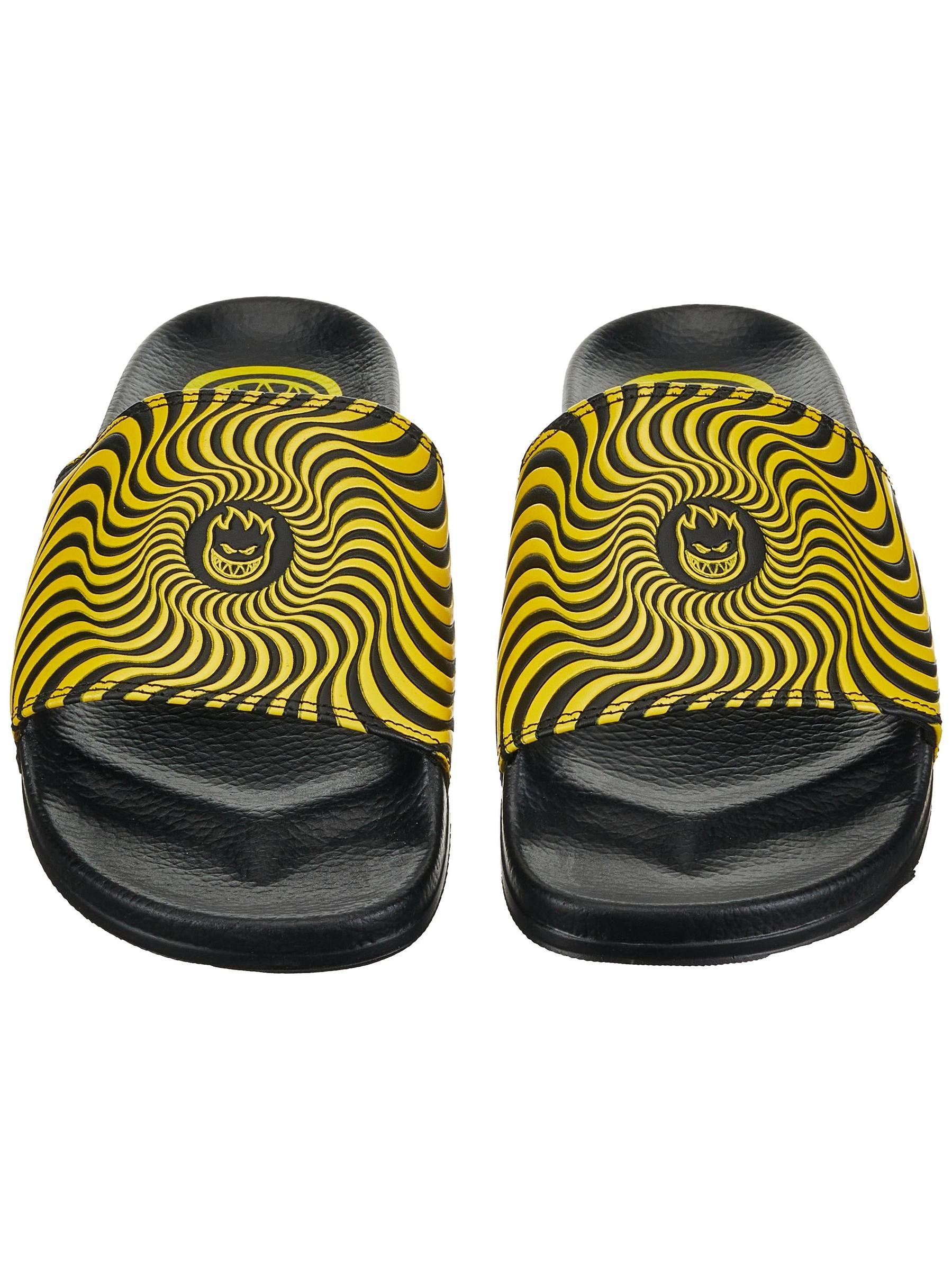 SPITFIRE BIGHEAD SWIRL SLIDES BLACK/YELLOW - The Drive Skateboard Shop