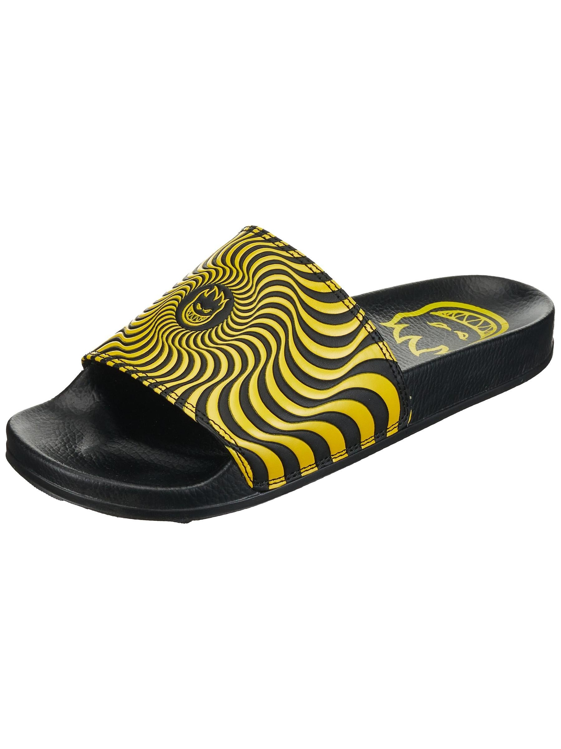 SPITFIRE BIGHEAD SWIRL SLIDES BLACK/YELLOW - The Drive Skateboard Shop
