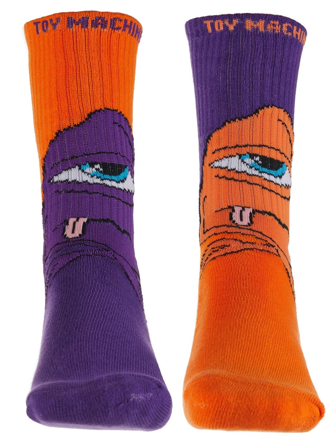 TOY MACHINE SOCKS BORED SECT PURPLE/ORANGE - The Drive Skateboard Shop