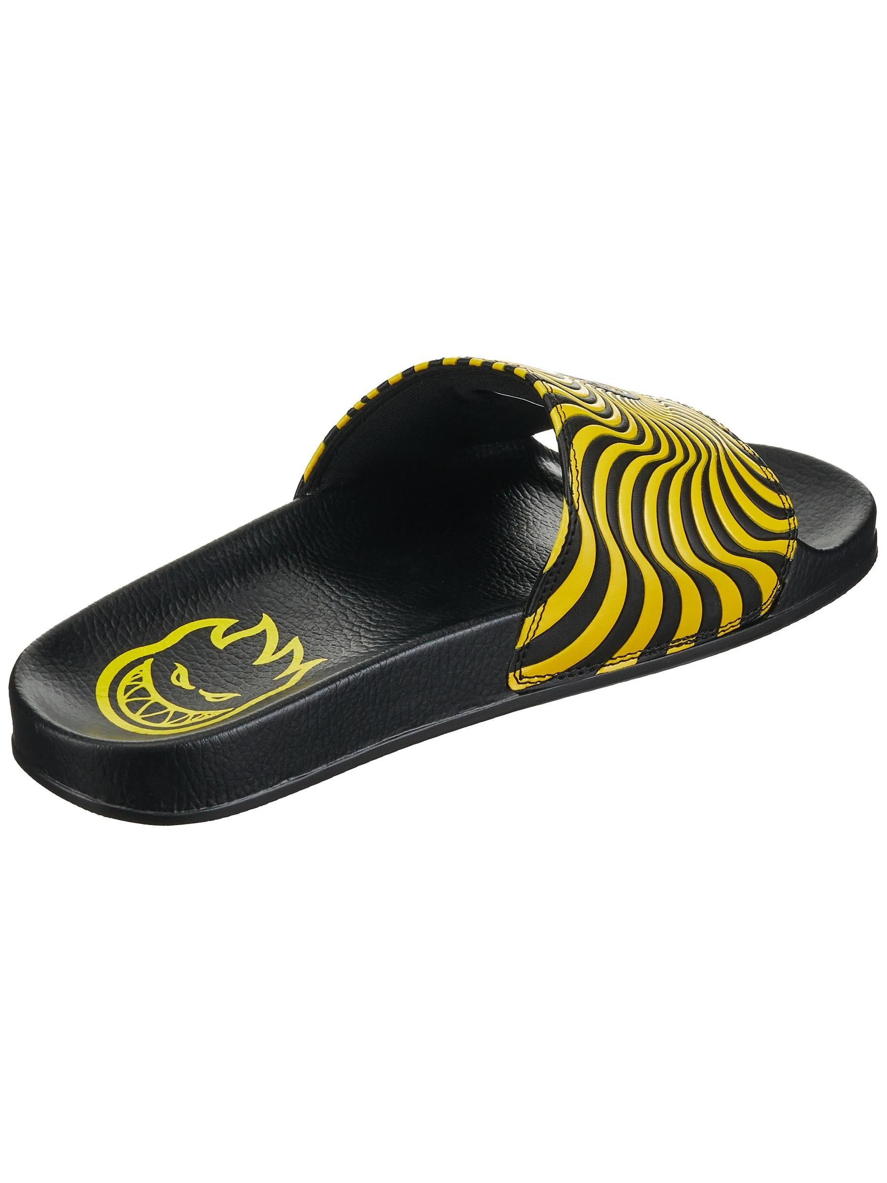 SPITFIRE BIGHEAD SWIRL SLIDES BLACK/YELLOW - The Drive Skateboard Shop