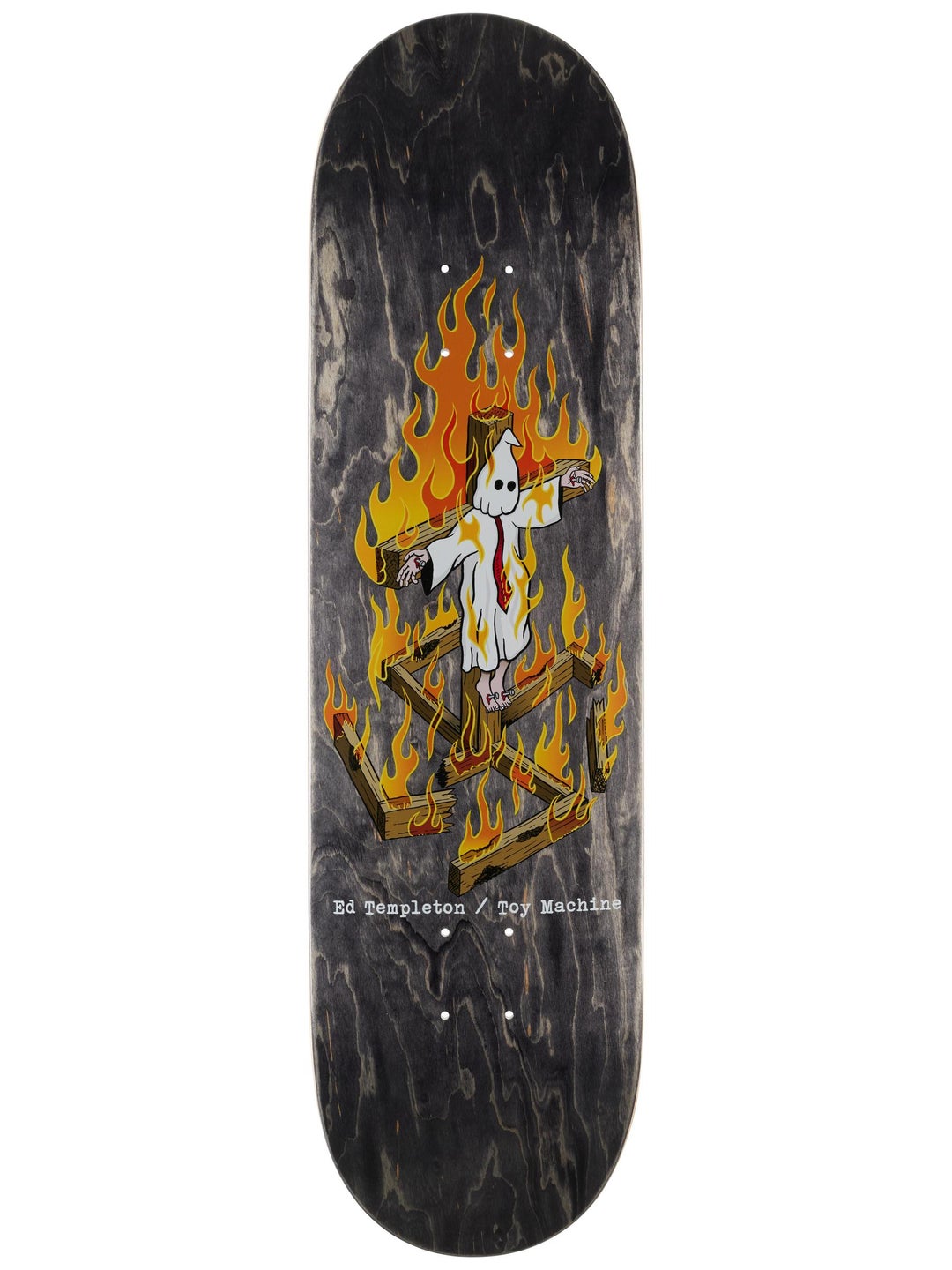 TOY MACHINE DECK CHARRED CROSS BLACK STAIN (8.25"/8.5")