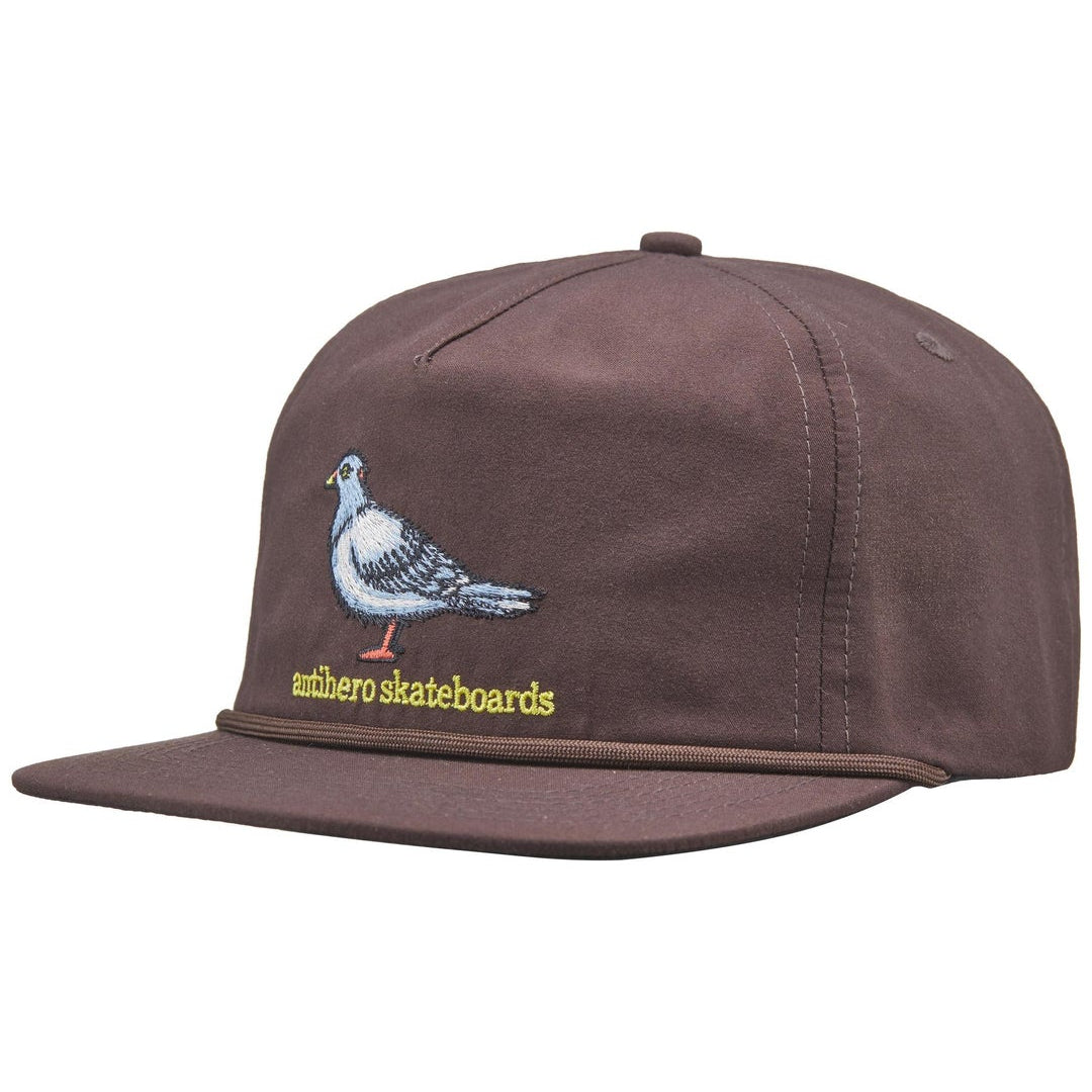 ANTIHERO LIL PIGEON SNAPBACK DARK BROWN/YELLOW - The Drive Skateboard Shop