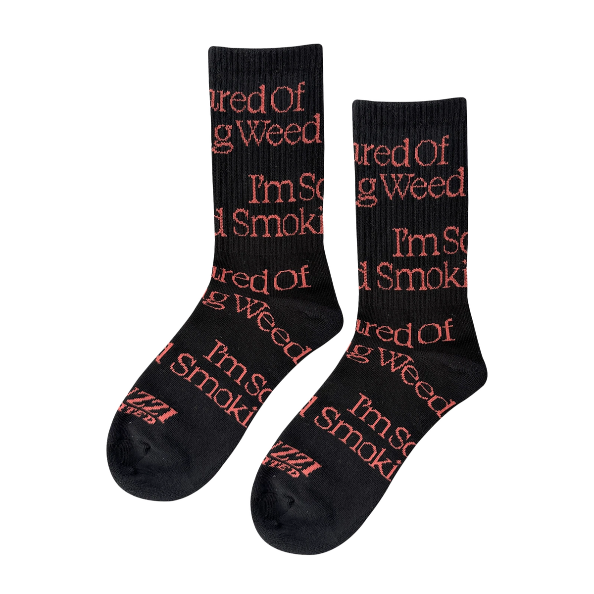 JACUZZI SCARED OF SMOKING WEED SOCKS BLACK