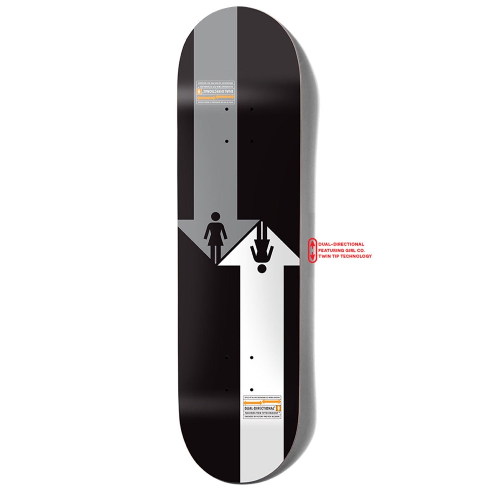 GIRL DECK MCCRANK BLACK WHITE TWIN TIP (8.5")