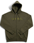 GIRL SERIF ZIP HOOD ALPINE GREEN 