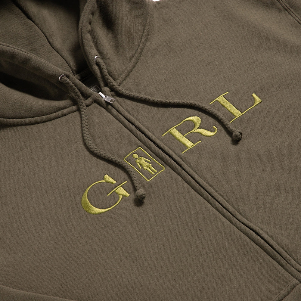 GIRL SERIF ZIP HOOD ALPINE GREEN 