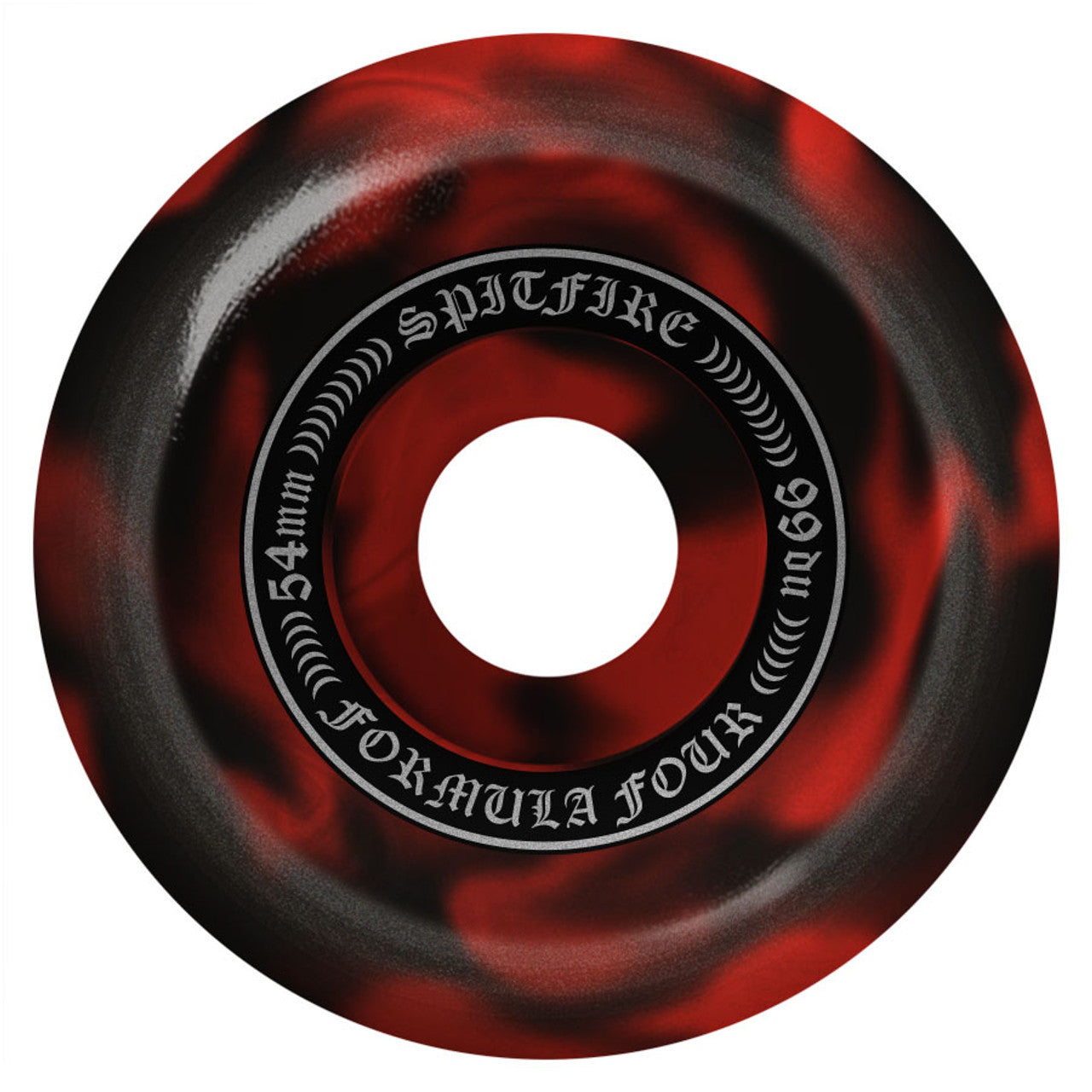 SPITFIRE WHEELS FORMULA FOUR OG CLASSICS BLACK/RED SWIRL 99A (54MM) - The Drive Skateboard Shop