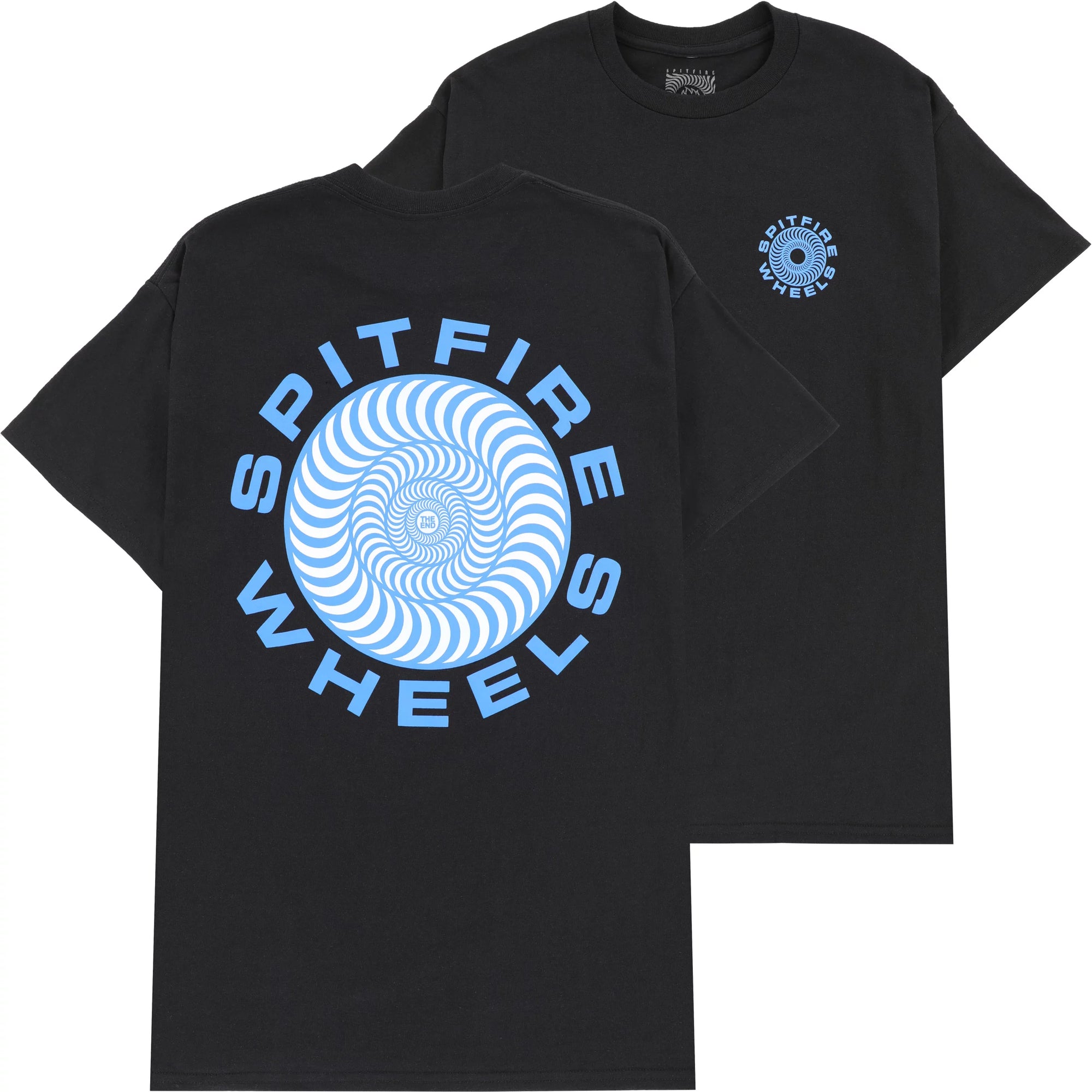 SPITFIRE CLASSIC &#39;87 SWIRL FILL T-SHIRT BLACK/BLUE - The Drive Skateshop