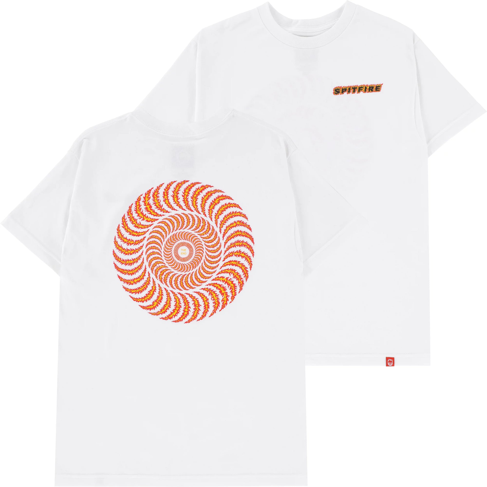 SPITFIRE CLASSIC FLAME T-SHIRT  WHITE/RED/YELLOW - The Drive Skateboard Shop