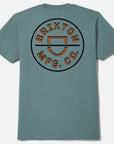 BRIXTON CREST 2 T-SHIRT OCEAN BREEZE/BLACK RUST