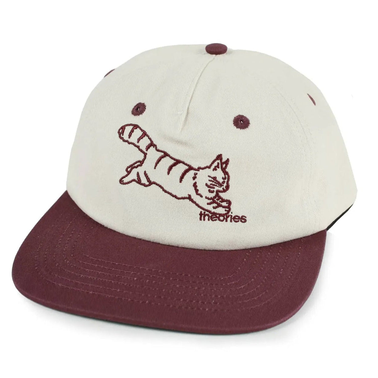 THEORIES CONCIOUS KITTY SNAPBACK HAT WINE STONE
