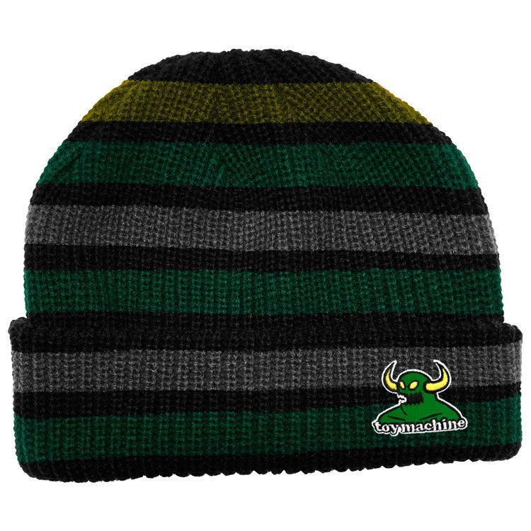 TOY MACHINE MONSTER MULTI STRIPE DOCK BEANIE ORANGE - The Drive Skateshop