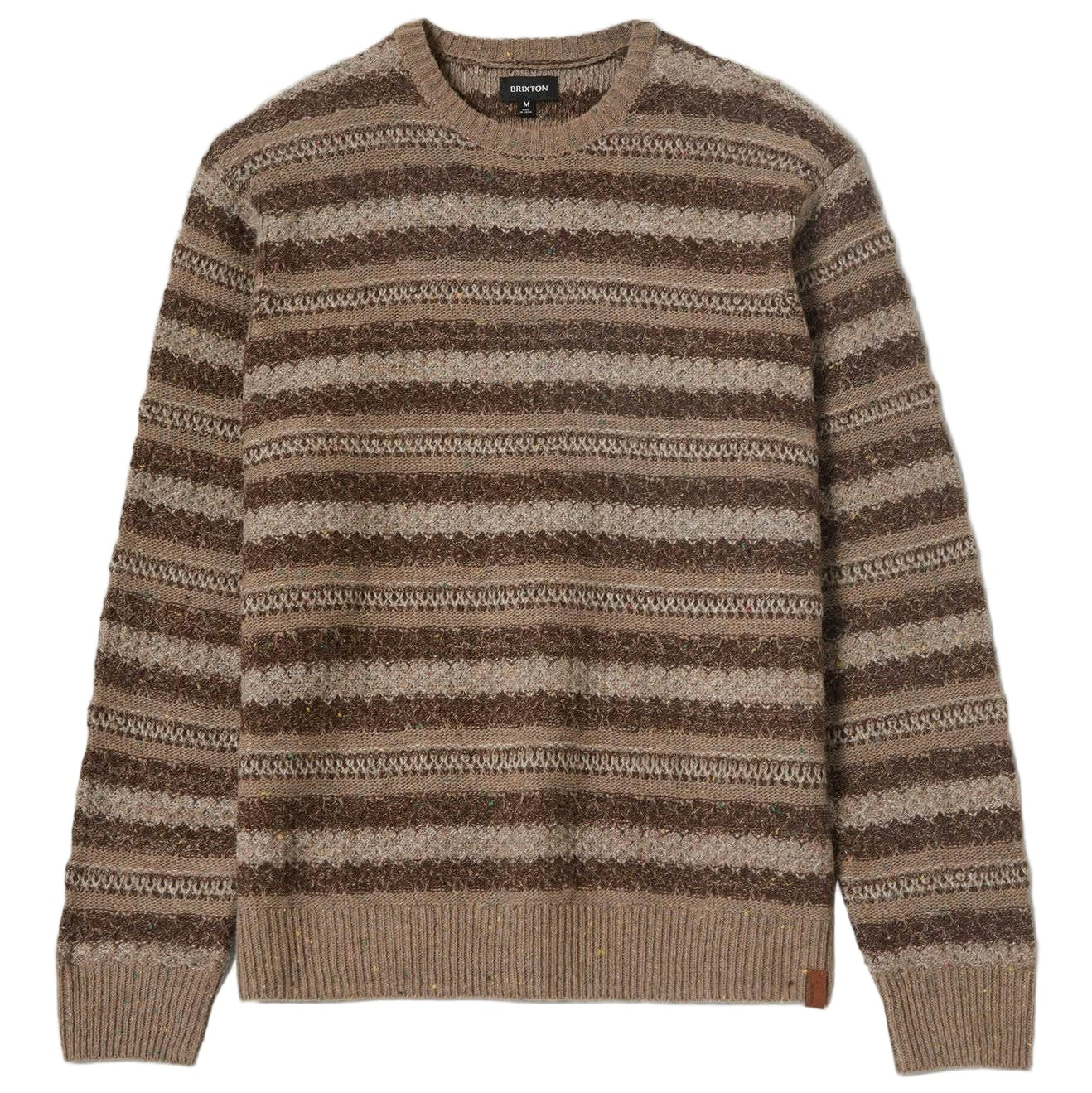 BRIXTON MIDNIGHT CREW SWEATER MULTI NEUTRAL STRIPE