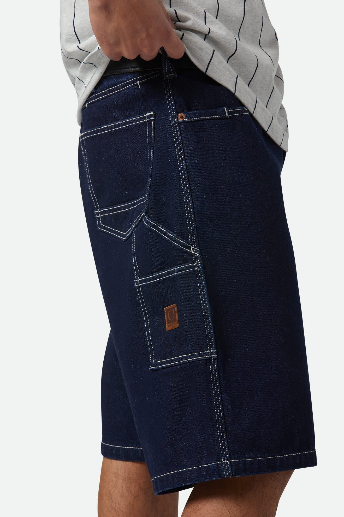 BRIXTON BUILDERS CARPENTER BAGGY SHORT RINSE DENIM - The Drive Skateboard Shop