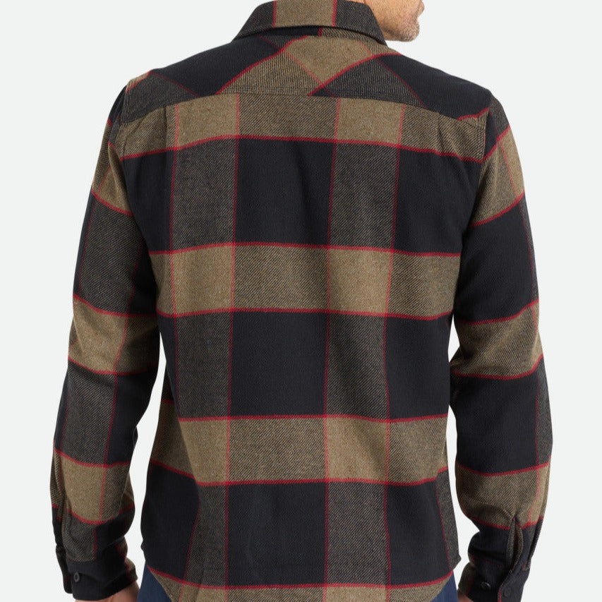 BRIXTON BOWERY L/S FLANNEL HEATHER GREY/CHARCOAL - The Drive Skateshop