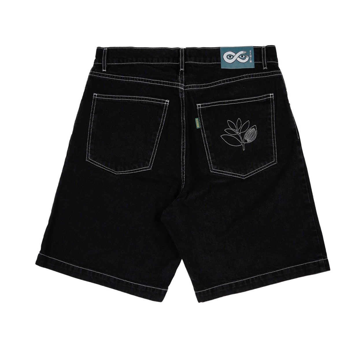 MAGENTA OG LONG DENIM SHORTS BLACK