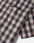 BRIXTON CRU PLAID T-SHIRT WOVEN BLACK/OFF WHITE/RED