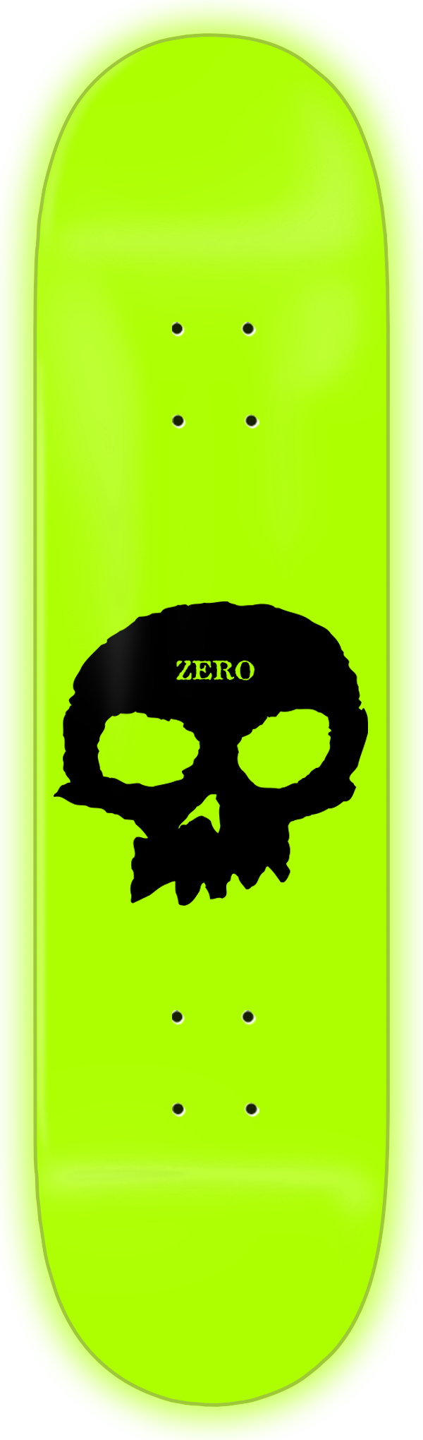 ZERO DECK GLOW IN THE DARK SINGLE SKULL (8.25"/8.5") - The Drive Skateshop