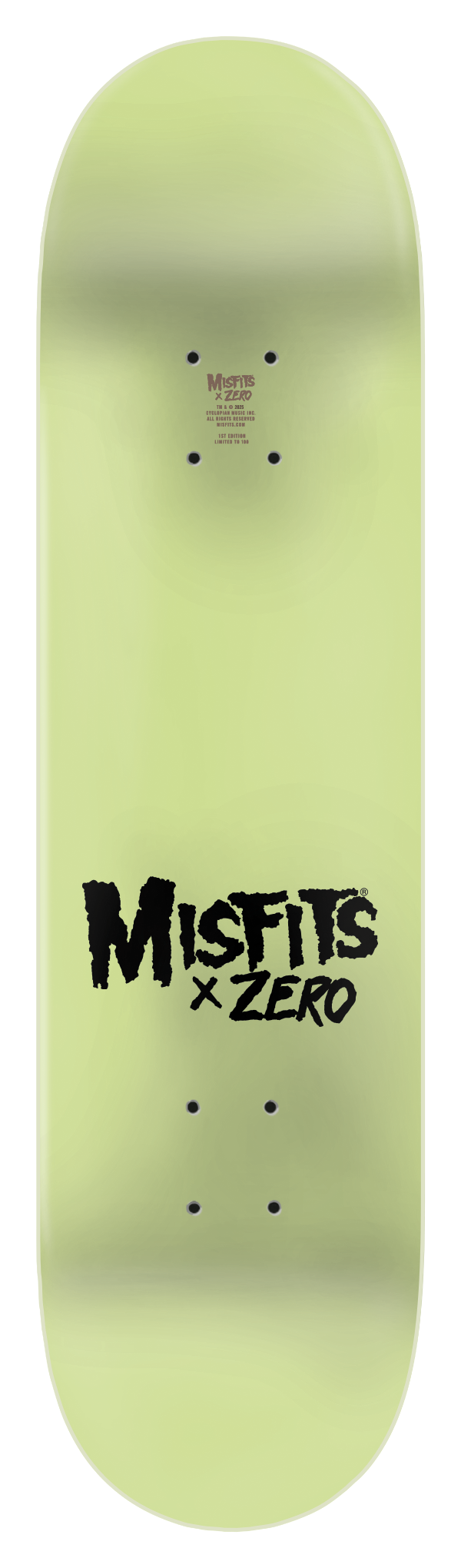 ZERO DECK MISFITS FIEND SKULL GLOW IN THE DARK (8.25"/8.5")