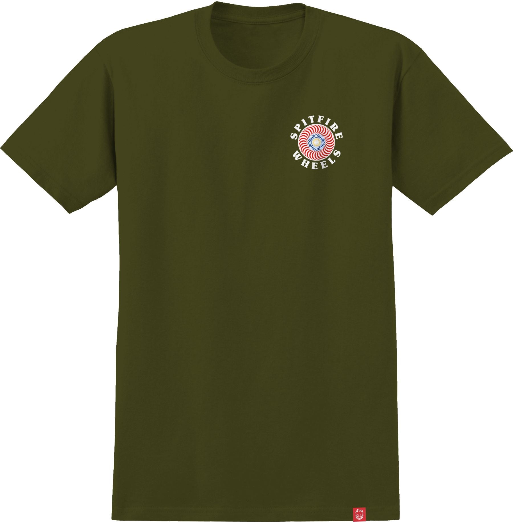 SPITFIRE OG CLASSIC FILL T-SHIRT MILITARY GREEN - The Drive Skateshop