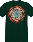 SPITFIRE OG CLASSIC SWIRL FADE T-SHIRT FORREST GREEN/RED/WHITE - The Drive Skateshop