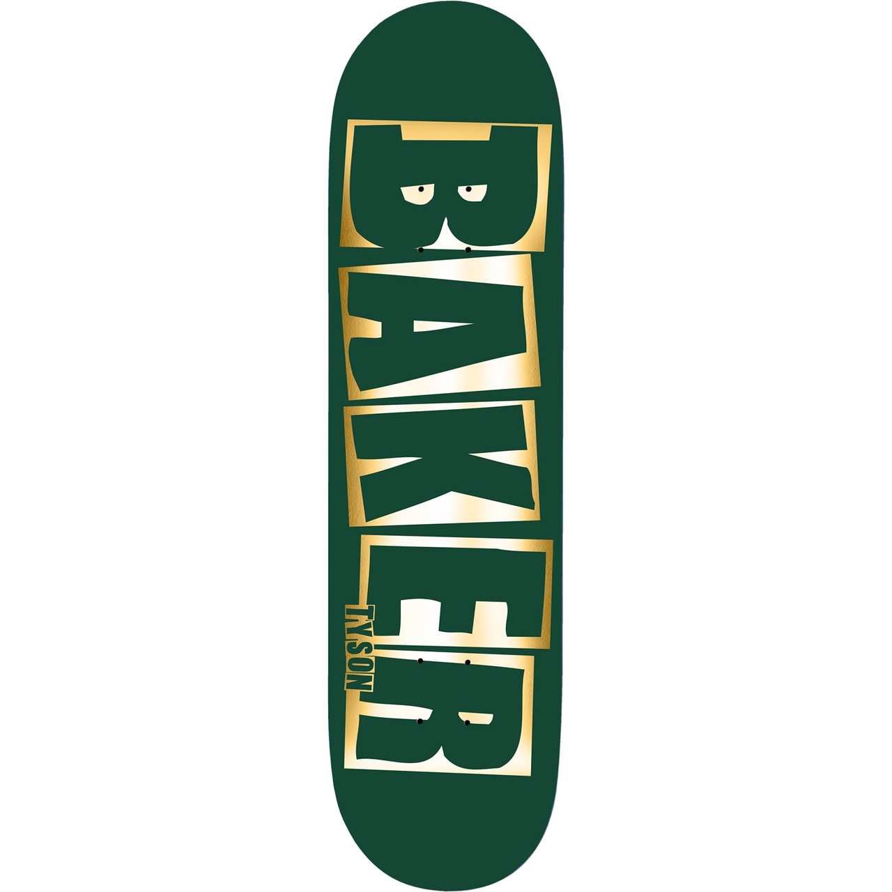 BAKER DECK - TYSON PETERSON BRAND NAME GREEN/FOIL (8&quot;) - The Drive Skateshop
