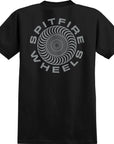 SPITFIRE CLASSIC 87 SWIRL T-SHIRT BLACK/SILVER FLECK - The Drive Skateshop