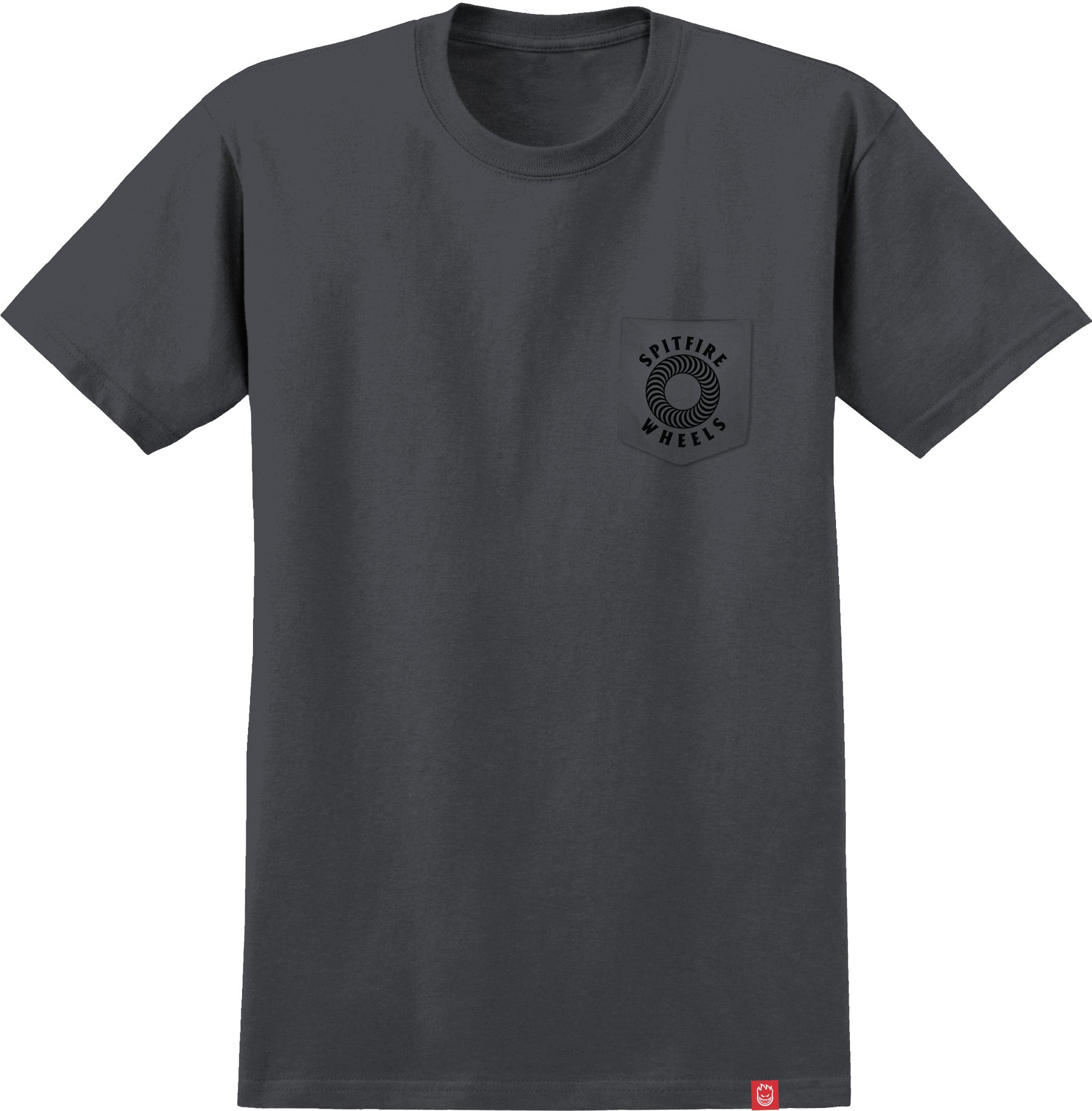 SPITFIRE HOLLOW CLASSIC POCKET T-SHIRT CHARCOAL/BLACK - The Drive Skateshop