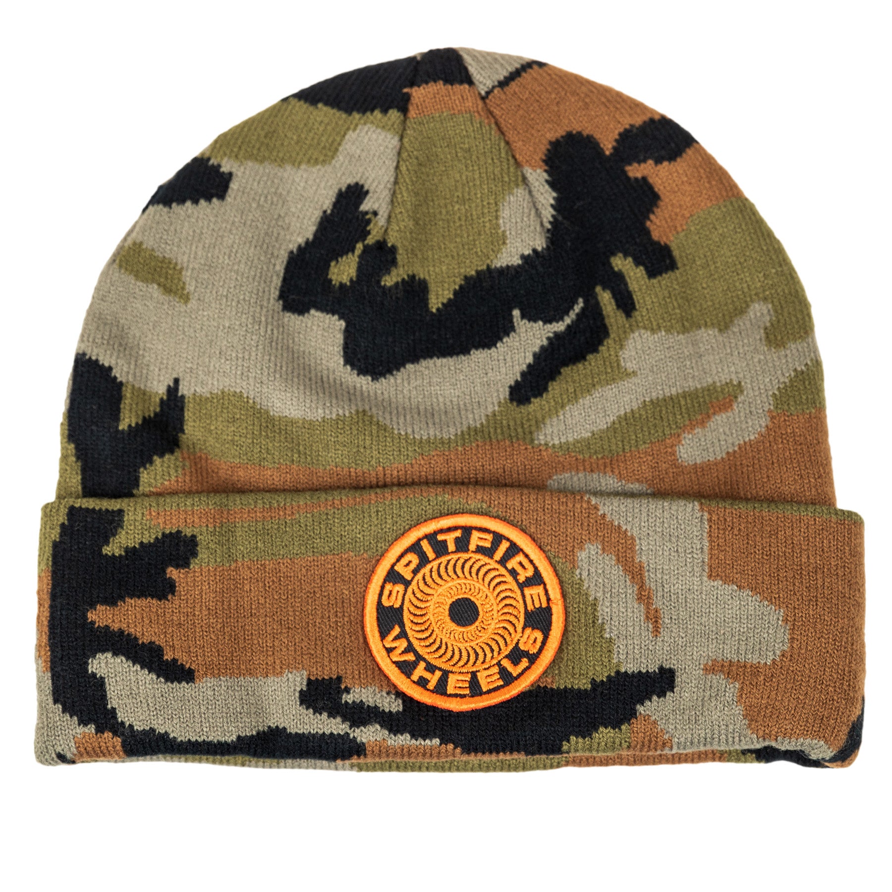 SPITFIRE CLASSIC 87 SWIRL PATCH CUFF CAMO/ORANGE - The Drive Skateshop
