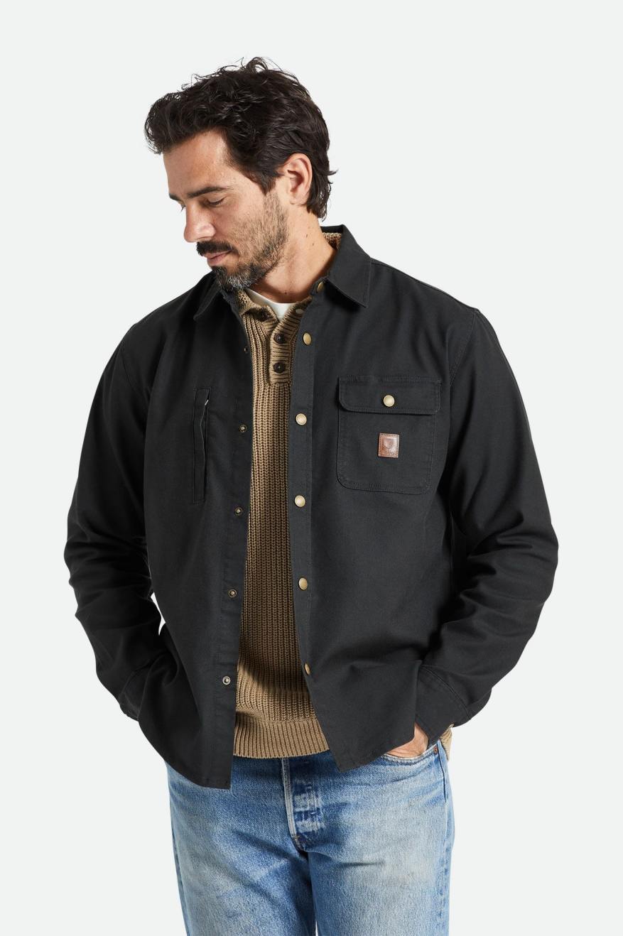 BRIXTON BUILDERS LINED JACKET WASHED BLACK The Drive Skateshop