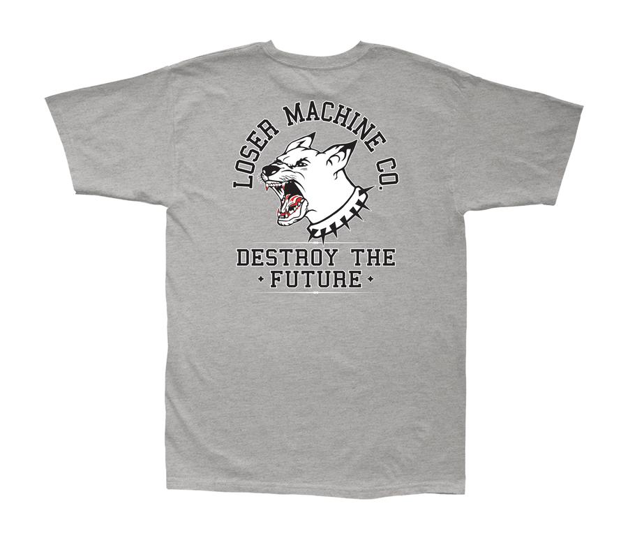 LOSER MACHINE T-SHIRT - BACK OFF - HEATHER GREY - The Drive Skateshop