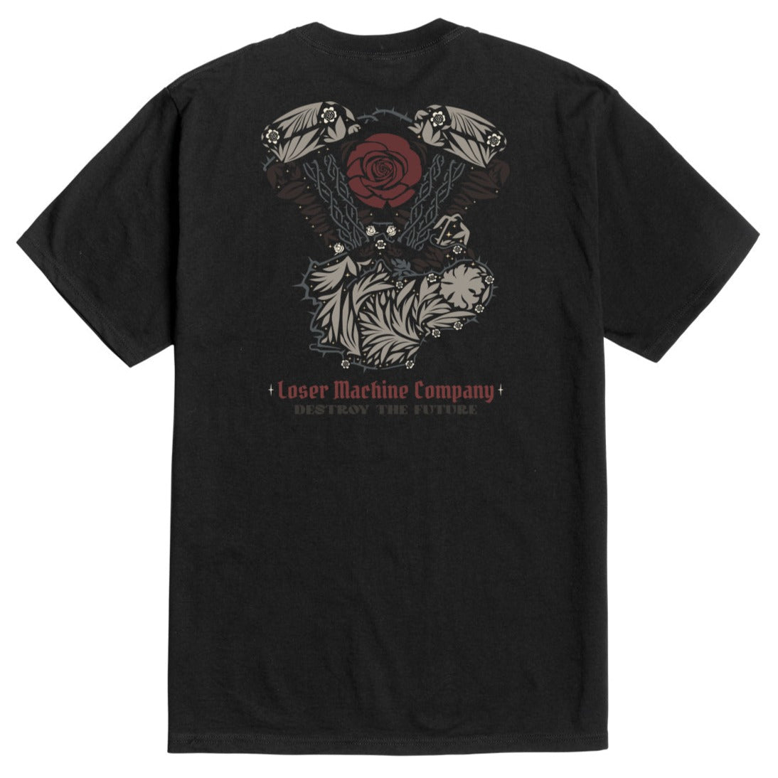 LOSER MACHINE ROSEBUD T-SHIRT BLACK