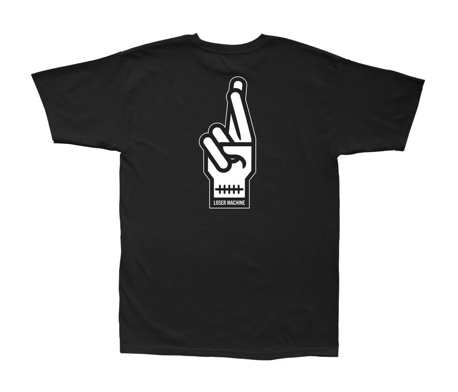 LOSER MACHINE DROP OUT STOCK TEE BLACK - The Drive Skateshop