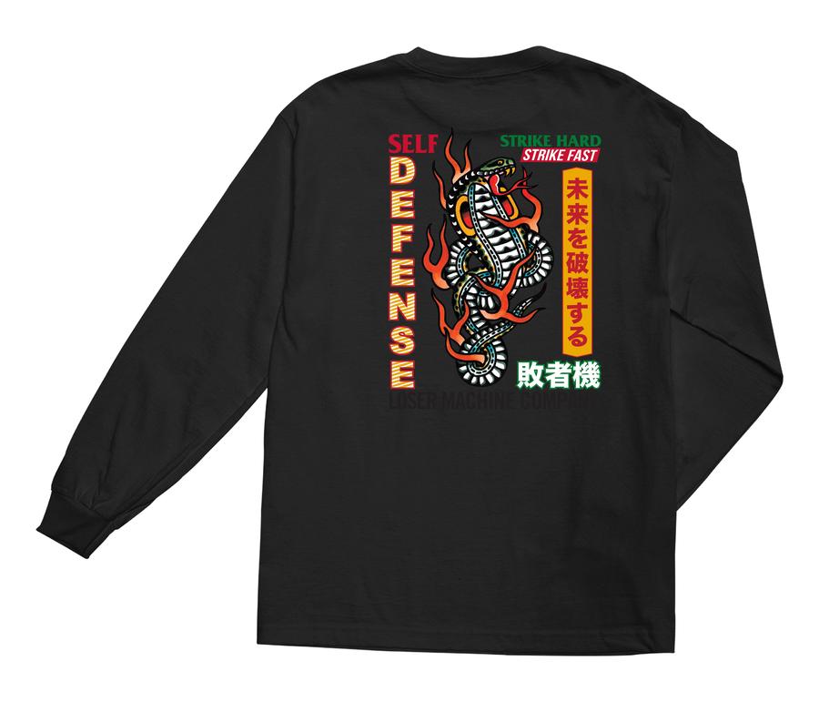 LOSER MACHINE STRIKE HARD STOCK LONGSLEEVE TEE BLACK