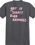 KROOKED STRAIT EYES SS TEE CHARCOAL/PINK - The Drive Skateshop