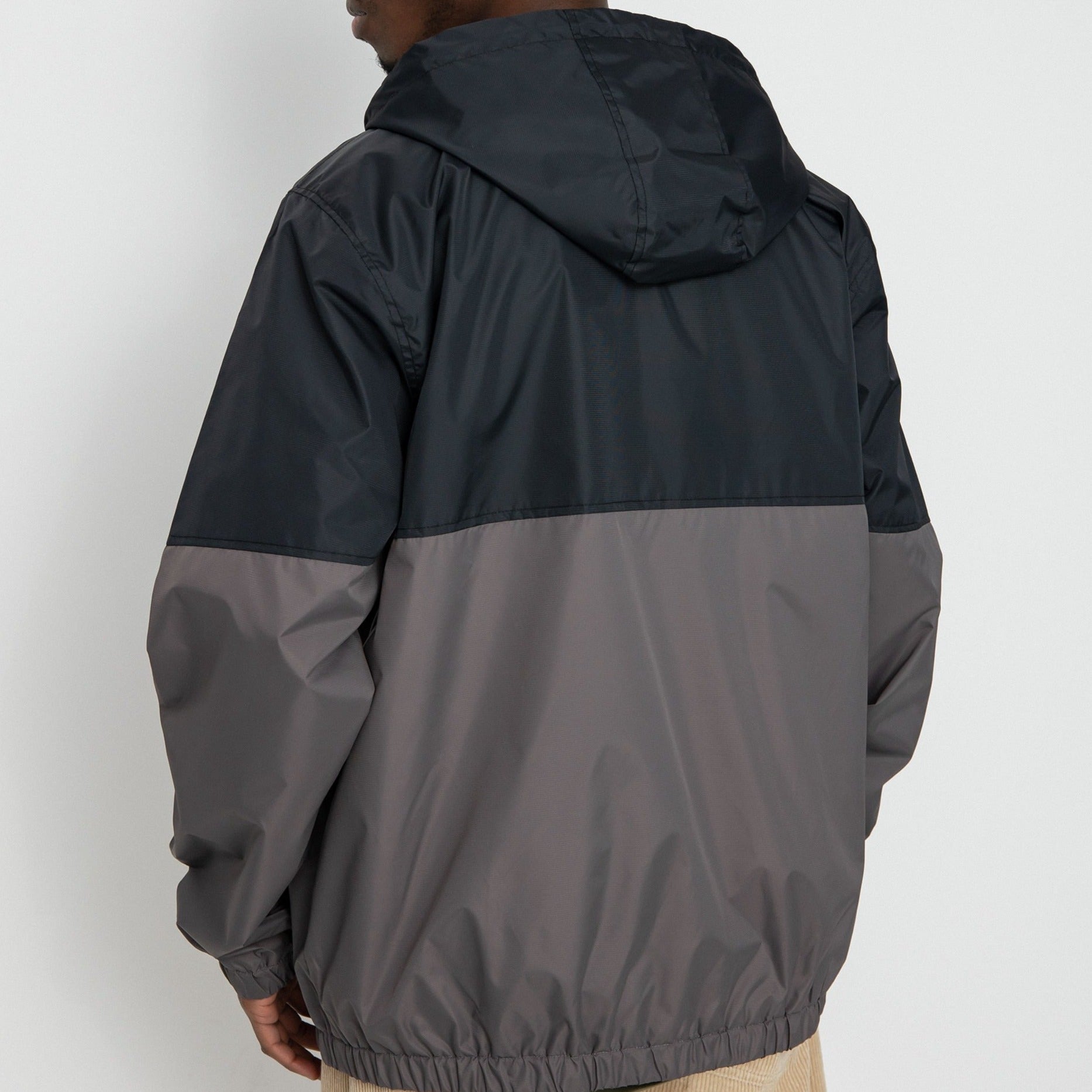 BRIXTON CLAXTON CREST LIGHTWEIGHT ZIP JACKET BLACK/CHARCOAL - The Drive Skateshop