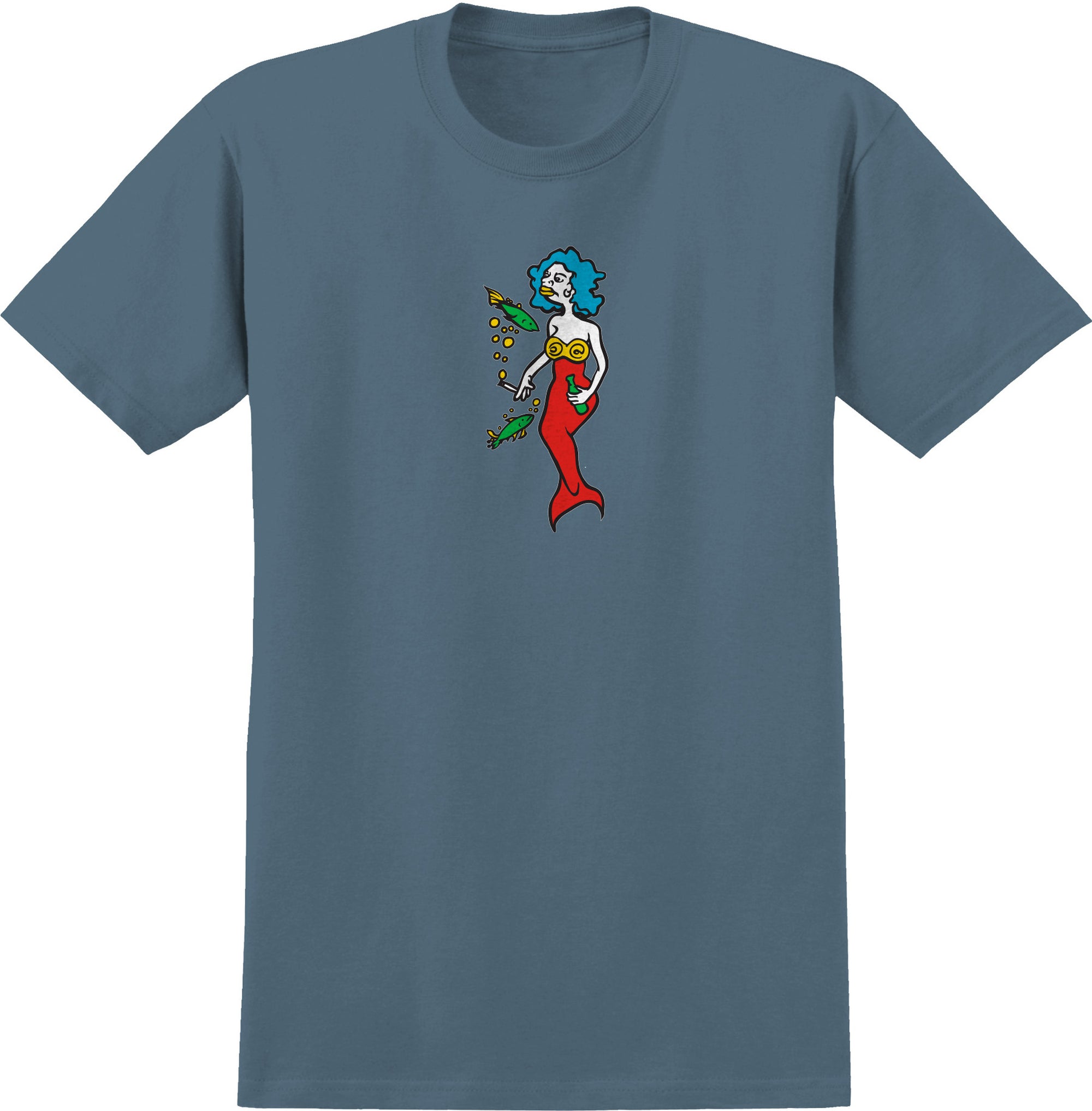 KROOKED MERMAID SS T-SHIRT NAVY - The Drive Skateshop