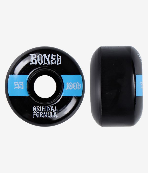 BONES 100'S BLACK OG FORMULA WHEELS 100A (52MM/53MM/54MM) - The Drive Skateshop