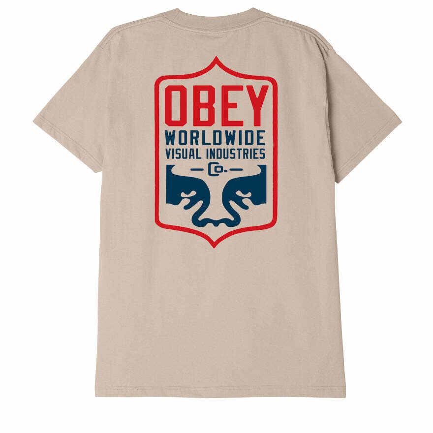 OBEY VISUAL IND. BADGE CLASSIC TEE SAND