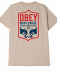OBEY VISUAL IND. BADGE CLASSIC TEE SAND