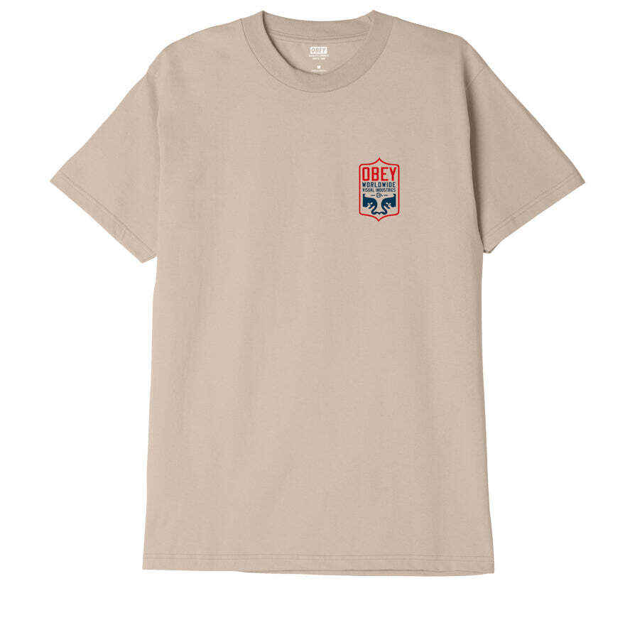 OBEY VISUAL IND. BADGE CLASSIC TEE SAND